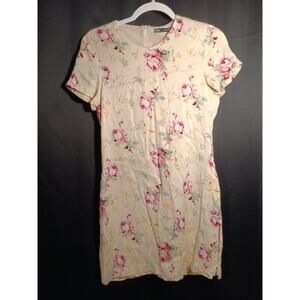 Zara Floral Midi Dress Medium Yellow NWOT Side Slits Spring Summer Lightweight